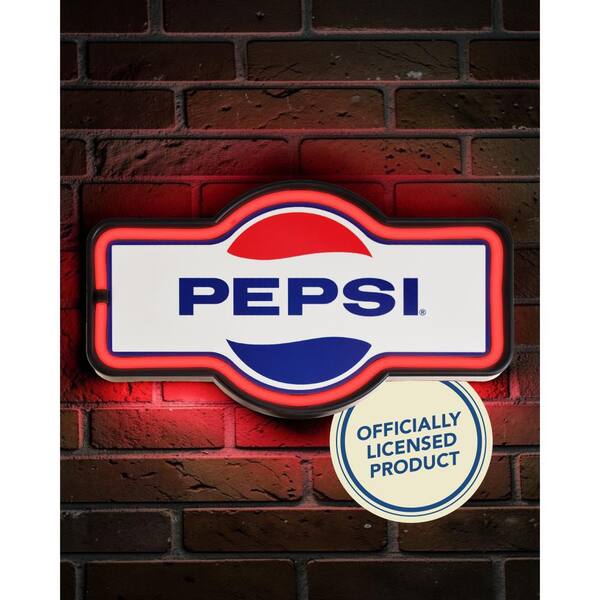 American Art Decor 17 in. Red, Blue LED Neon Rope Pepsi Sign, ABS