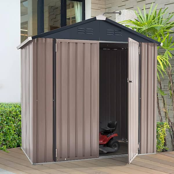 6 ft. W x 4 ft. D Metal Shed with Double Lockable Door (24 Sq. ft.)