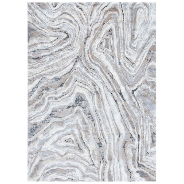 Cyrus Shag 7 x 10 Beige/Gray Marble Area Rug