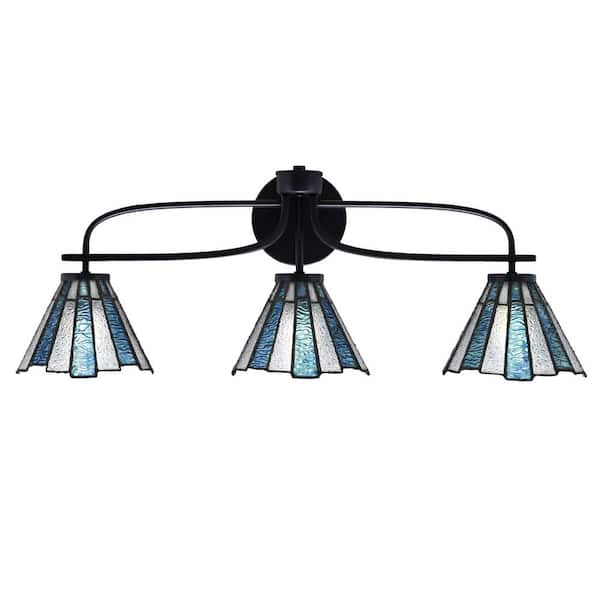 Unbranded Olympia 28.25 in. 3-Light Matte Black Vanity Light