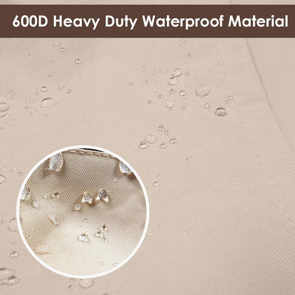 Beige and Brown Heavy Duty Waterproof 3-Seater Patio Sofa Cover