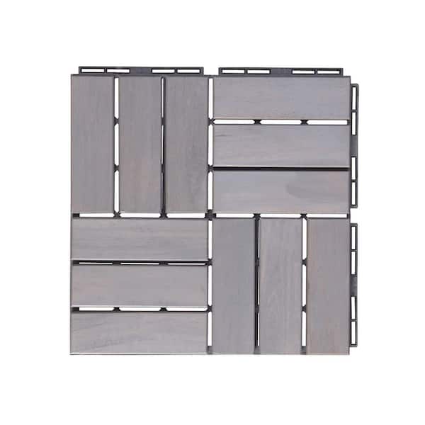 Siavonce 30 PCS Interlocking Deck Tiles Checker Pattern, 12" 