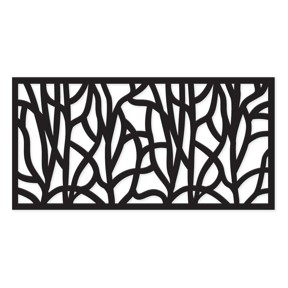 Grid Axcents Decorative Privacy Lattice Panel 2ft. x 4 ft. (Black Willow) set of 2