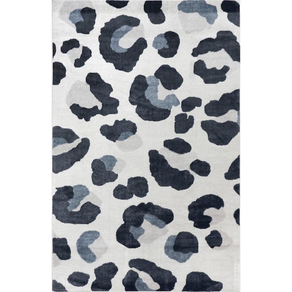 Shakira Modern Leopard Light Gray 5 ft. x 8 ft. Area Rug