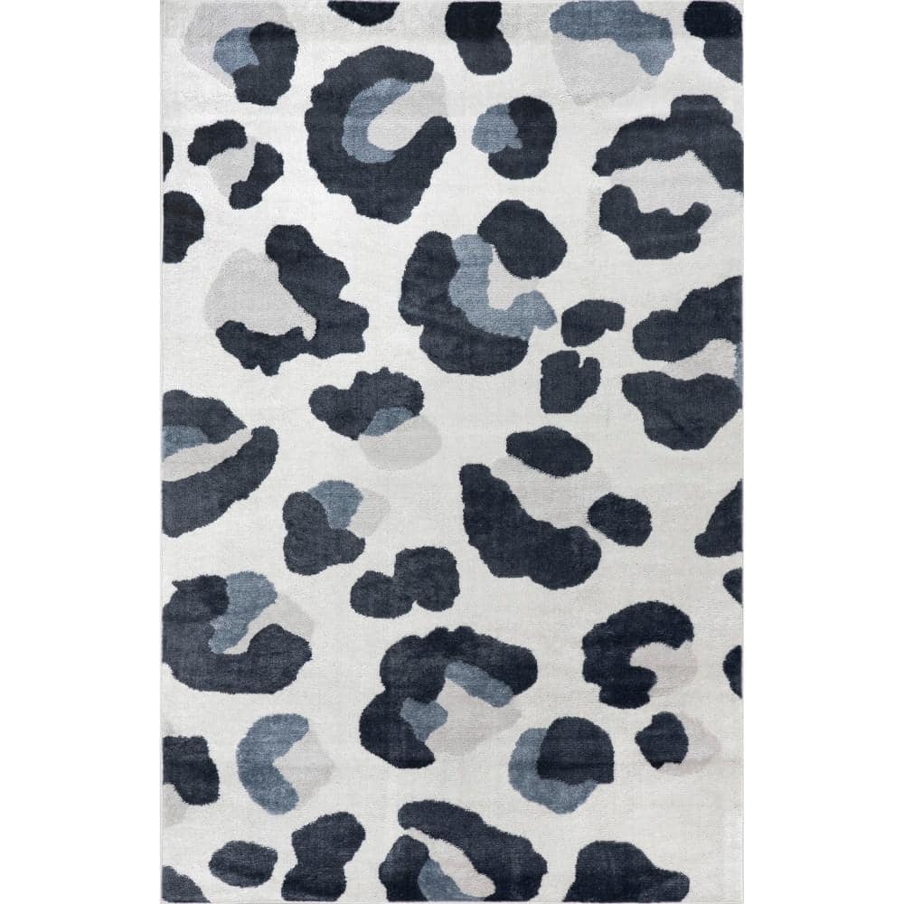 nuLOOM Shakira Modern Leopard Light Gray 9 ft. x 12 ft. Area Rug ...