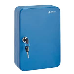 48-Key Steel Cabinet with Key Lock, Blue with 100-Key Tags