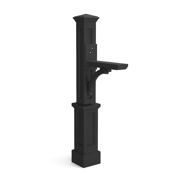 Newport Plus Decorative Polyethylene Mailbox Post, Black