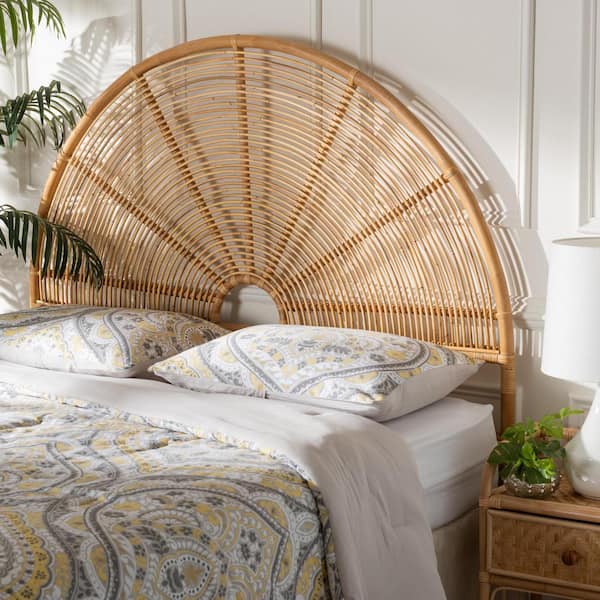 Nina Light Honey Brown Rattan Queen Standalone Headboard