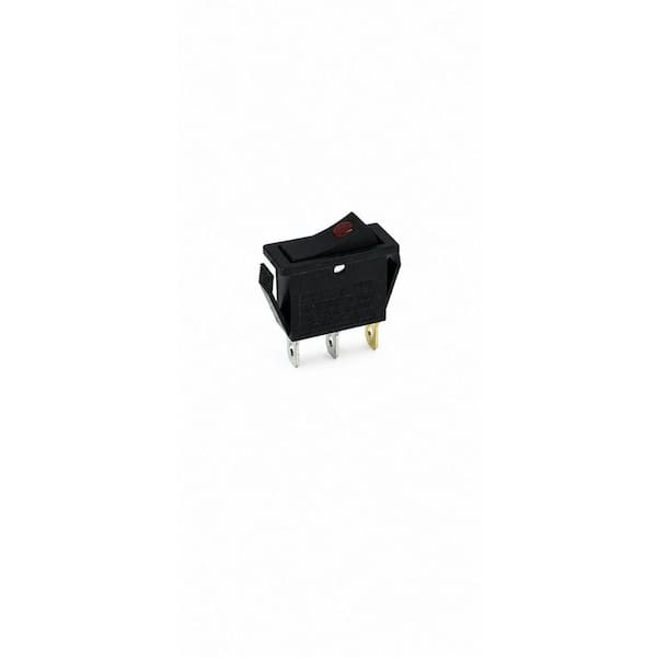 10 Amp Single-Pole Rocker Switch with Indicator Light, Black, ETL Listed Lighted Rocker Switch for Automotive Use