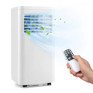 8,000 BTU (DOE) Portable Air Conditioner Cools 250 Sq. Ft. with Dehumidifier Remote in White