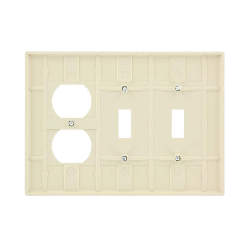 Light Almond 3-Gang Thermoset Plastic Wallplate