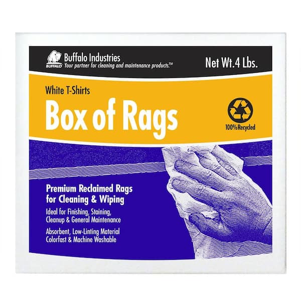 Buffalo Industries 4 lb. Recycled White Cloth Rags Box