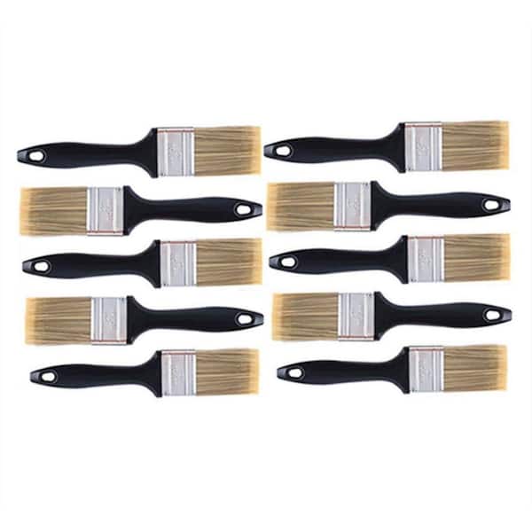 2 inch paint brush, flat paint brush professional paint tool with plastic handle. 10pcs pack