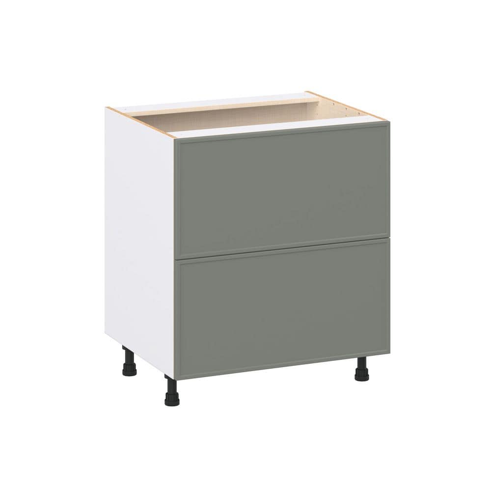 Fairview 30 in. W x 24 in. D x 34.5 in. H Assembled Slim Shaker Drawer Base Kitchen Cabinet in Moss Green with 2-Drawers price history on PriceWatchPro