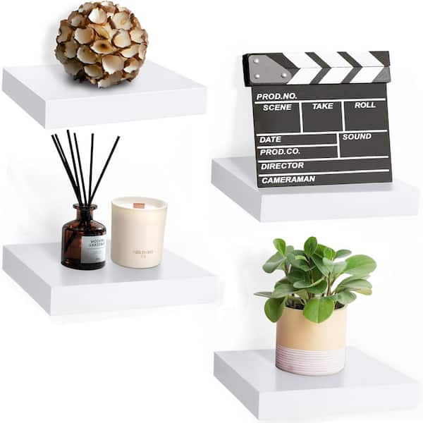 Sorbus Floating Shelves, 9.25 in. x 9.25 in. White Decorative Wall Shelves