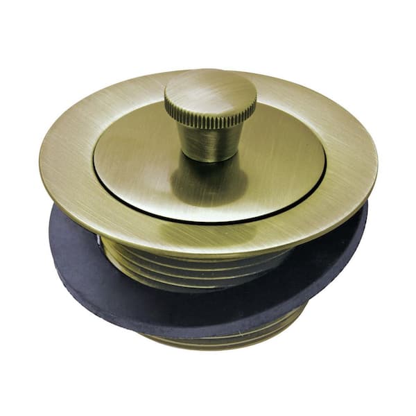 Kingston Brass Made To Match Lift And Turn Tub Drain In Antique Brass Without Overflow Hdll203