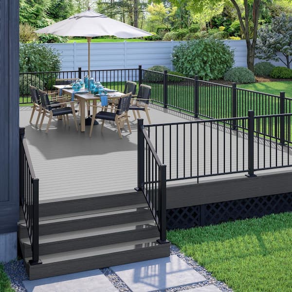 Rapid Rail 6 ft. x 36 in. Textured Black Aluminum Horizontal Deck Railing Kit
