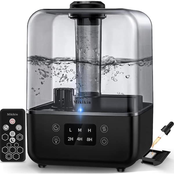 Lukyamzn 1.35 Gal. Top Fill Cool Mist Humidifiers with Remote Control, Essential Oil Diffuser, Rotatable Nozzle in Black