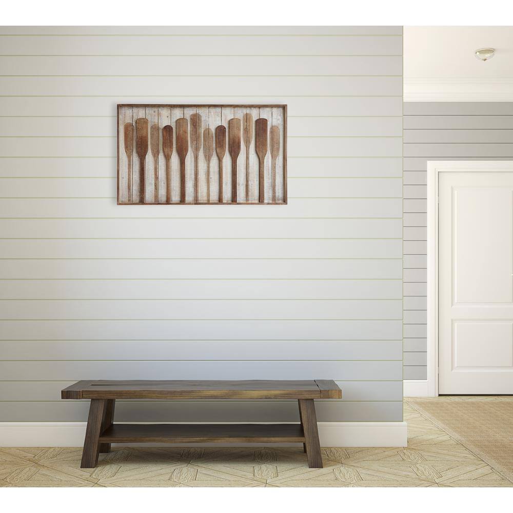 Rustic Brown Wood Framed Paddle Wall Art