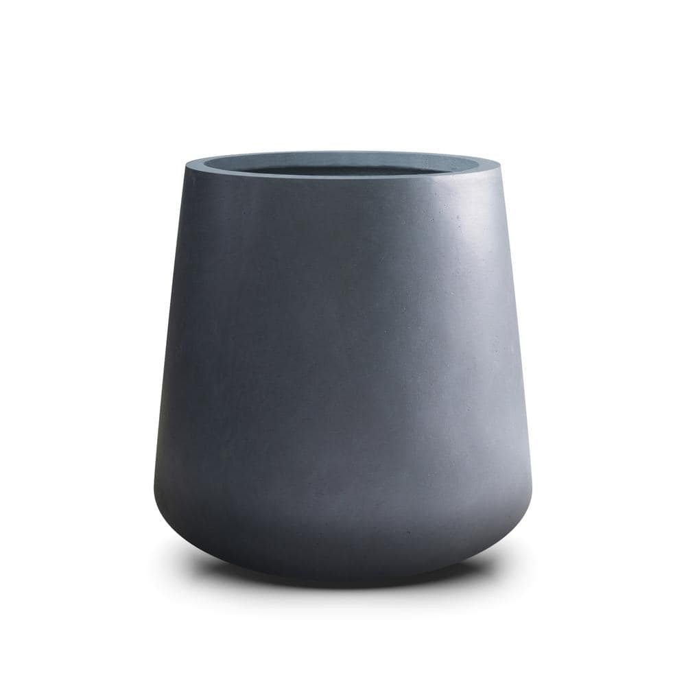 11.81 in. x 12.2 in. Round Charcoal Finish Lightweight Concrete & Fiberglass Indoor Outdoor Planter with Drainage Hole price history on PriceWatchPro