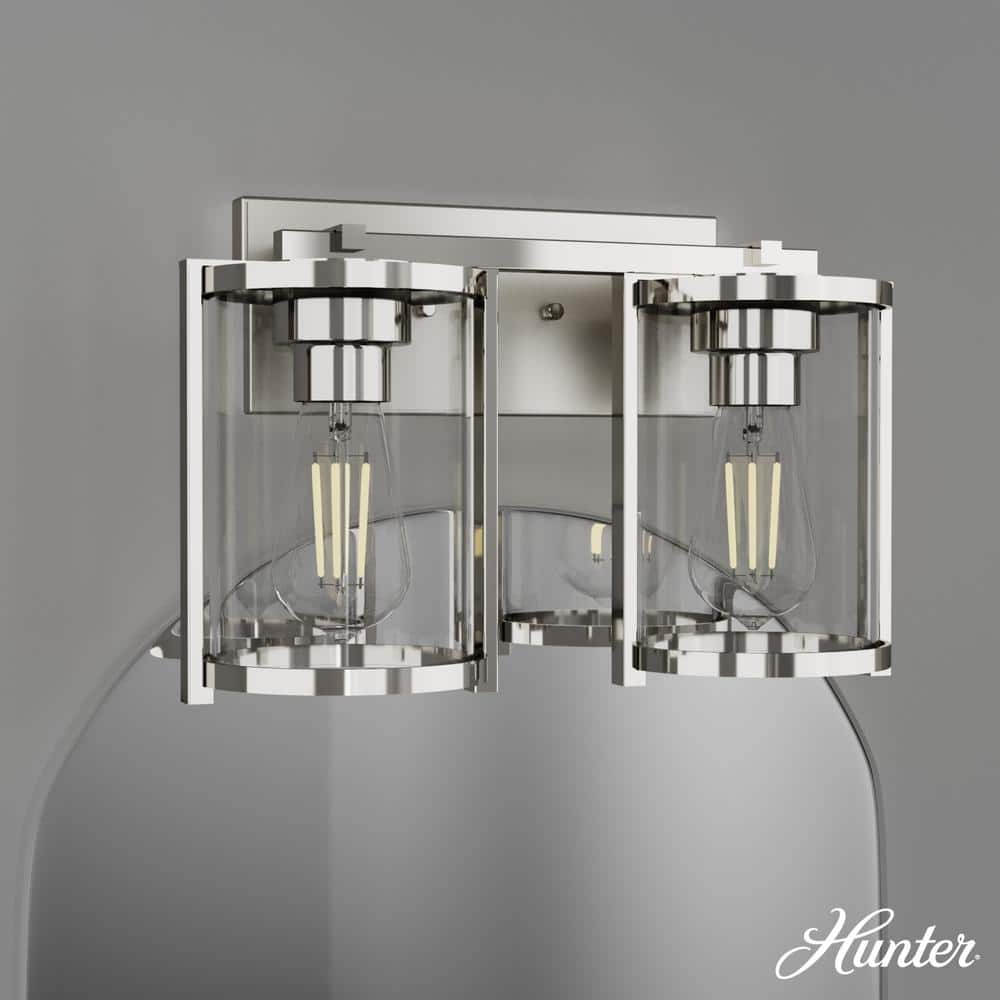 Astwood 15.5 in. 2-Light Polished Nickel Vanity Light with Clear Glass Shades price history on PriceWatchPro