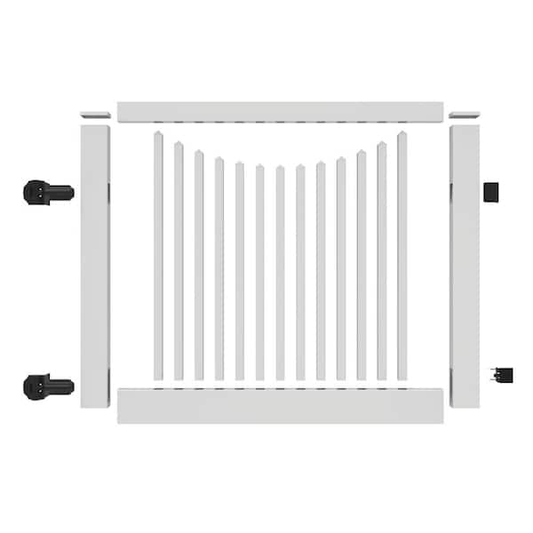Freedom Coventry 4-ft H x 5-ft W White Vinyl Fence Gate Kit (Unassembled)