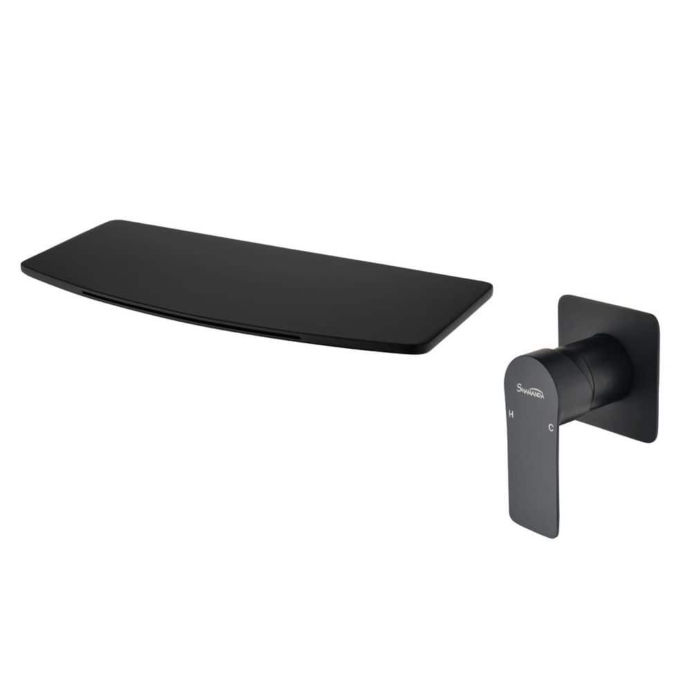 Single-Handle Wall-Mount Roman Tub Faucet Brass 2 Hole Waterfall Tub Fillers in Matte Black price history on PriceWatchPro
