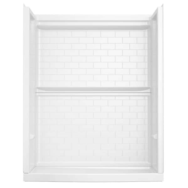 Classic 500 Tile Curve Right Drain 32 in. L x 60 in. W x 71.88 in. H Alcove Shower Kit with Shower Wall and Shower Pan