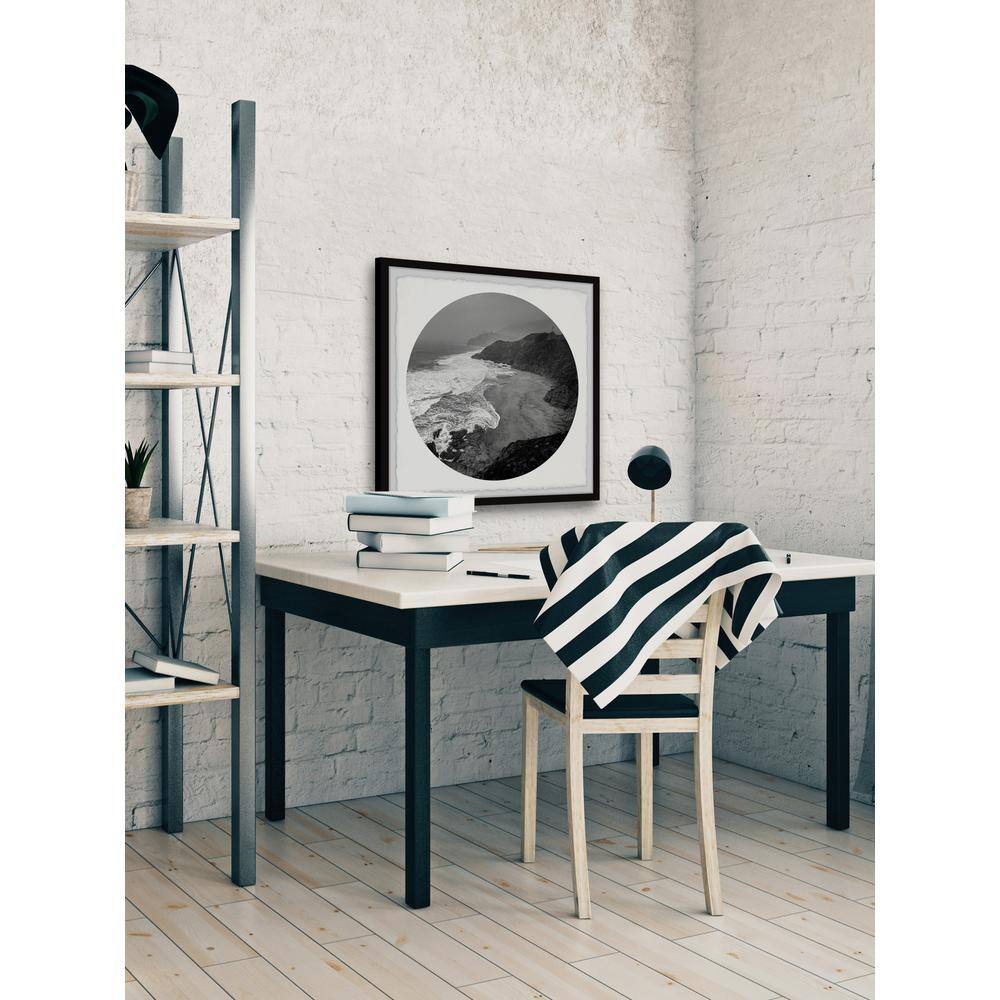 Black and White Coastal Landscape Framed Print, 12x12