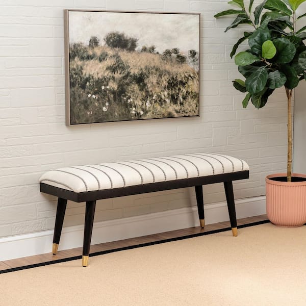 Aimee Black Dining Bedroom Backless Bench 47 in. W