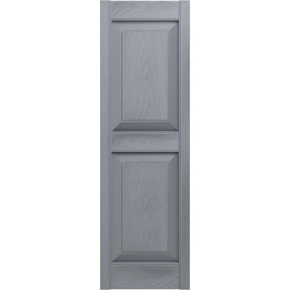 Gray Vinyl Raised Panel Shutters, 58" Height