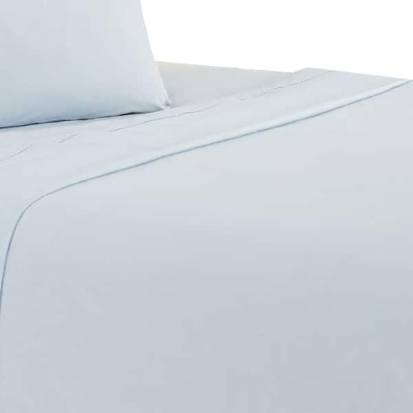 Fab Glass and Mirror Bedsheet Queen 300-Thread-Count Cotton Sky Blue Bed-Sheet | DY32-QSAVF