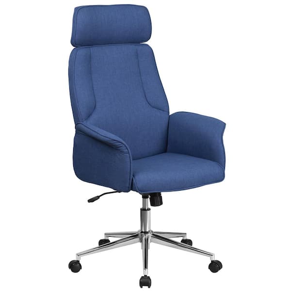 Flash Furniture High Back Blue Fabric Executive Swivel Office Chair with Chrome Base