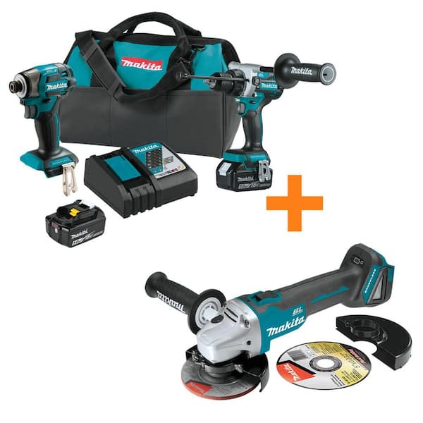 18V LXT Brushless Cordless 2-piece Combo Kit 5. 0Ah with bonus 18V LXT Brushless 4-1/2 in. /5 in. Cut-Off/Angle Grinder