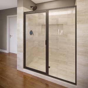 Deluxe 46 in. x 68-5/8 in. Framed Pivot Shower Door in Oil Rubbed Bronze with Clear Glass