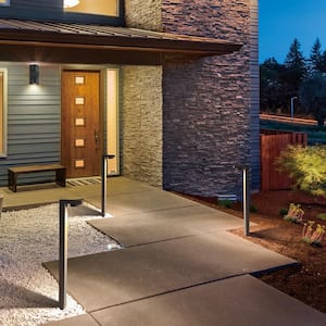 7-Watt Graphite Grey Outdoor Integrated LED 3000K Soft White Landscape Large Path Light
