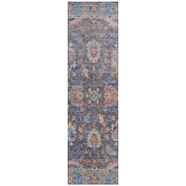 Addison Rugs Chantille Machine Washable Indoor/Outdoor Abstract ACN2104 Gray 2 ft. 3 in. x 7 ft. 6 in. Runner Rug