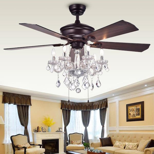 Warehouse of Tiffany Havorand 52 in. 5-Light Indoor Bronze Finish