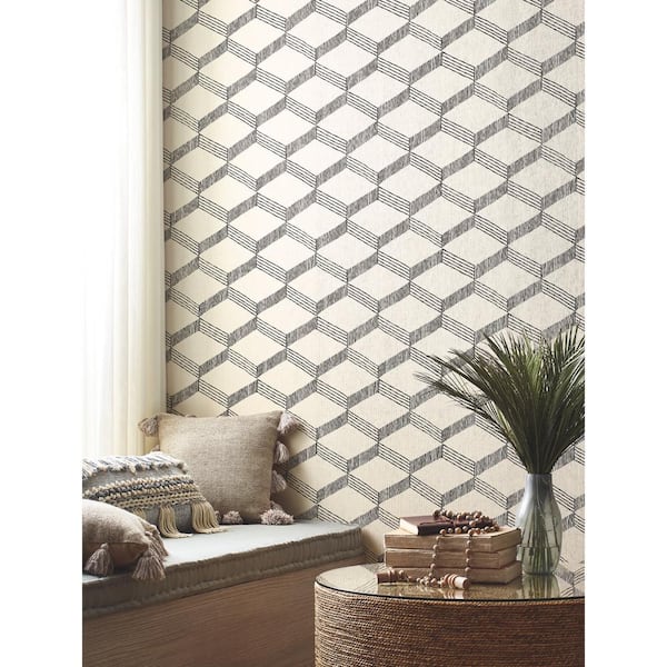 60.75 sq.ft. Beige Palisades Paperweave Wallpaper