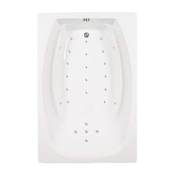 Comfortflo 72 in. x 48 in. Acrylic Rectangular Alcove Air Bathtub with Reversible Drain in Biscuit