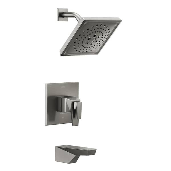 Delta Trillian TempAssure 1-Handle Wall-Mount Tub and Shower Trim Kit in Lumicoat Black Stainless (Valve Not Included)