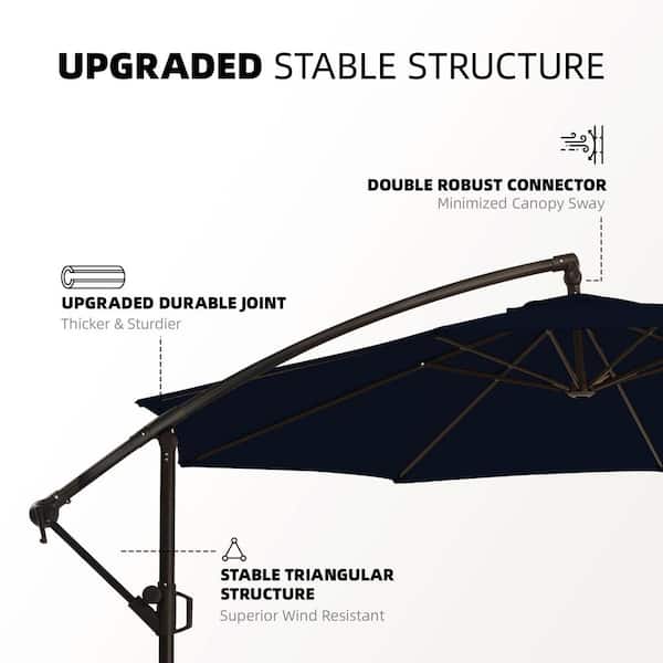 kingyes 10ft patio offset cantilever umbrella Formosa Covers Hanging 8 Rib Replacement Canopy Paired with a weighted base and sturdy structure KINGYES 10ft Patio Offset Cantilever