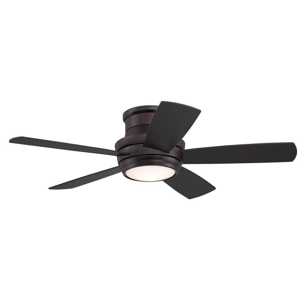 Tempo 44-Inch White Low Profile Ceiling Fan with LED Light and Remote