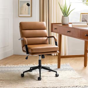 Joa Modern Leather Comfortable Ergonomic Office Chair with Tilt Lock and Center Tilt-CAMEL