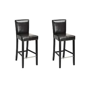 27 in. Black PU Counter Stool (Set of 2)