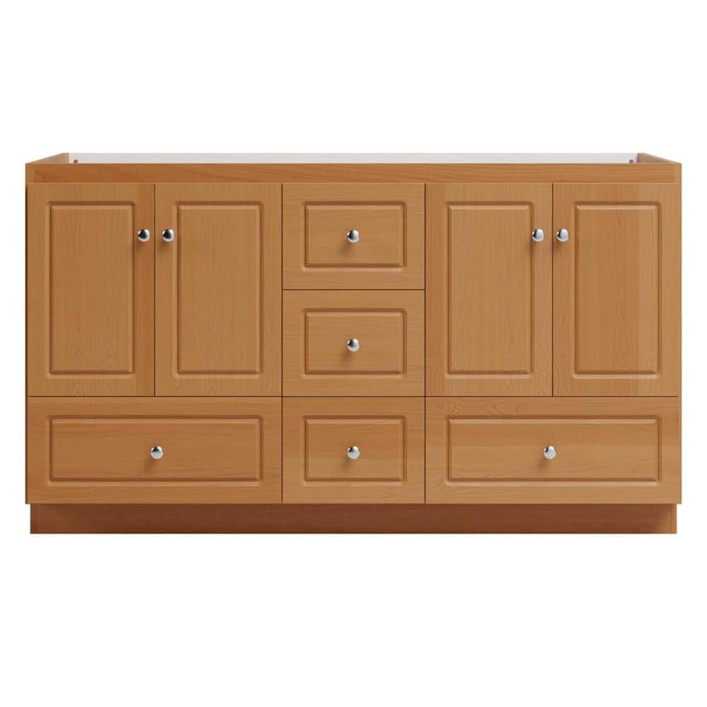 Ultraline 60 in. W x 21 in. D x 34.5 in. H Bath Vanity Cabinet without Top in Natural Alder price history on PriceWatchPro