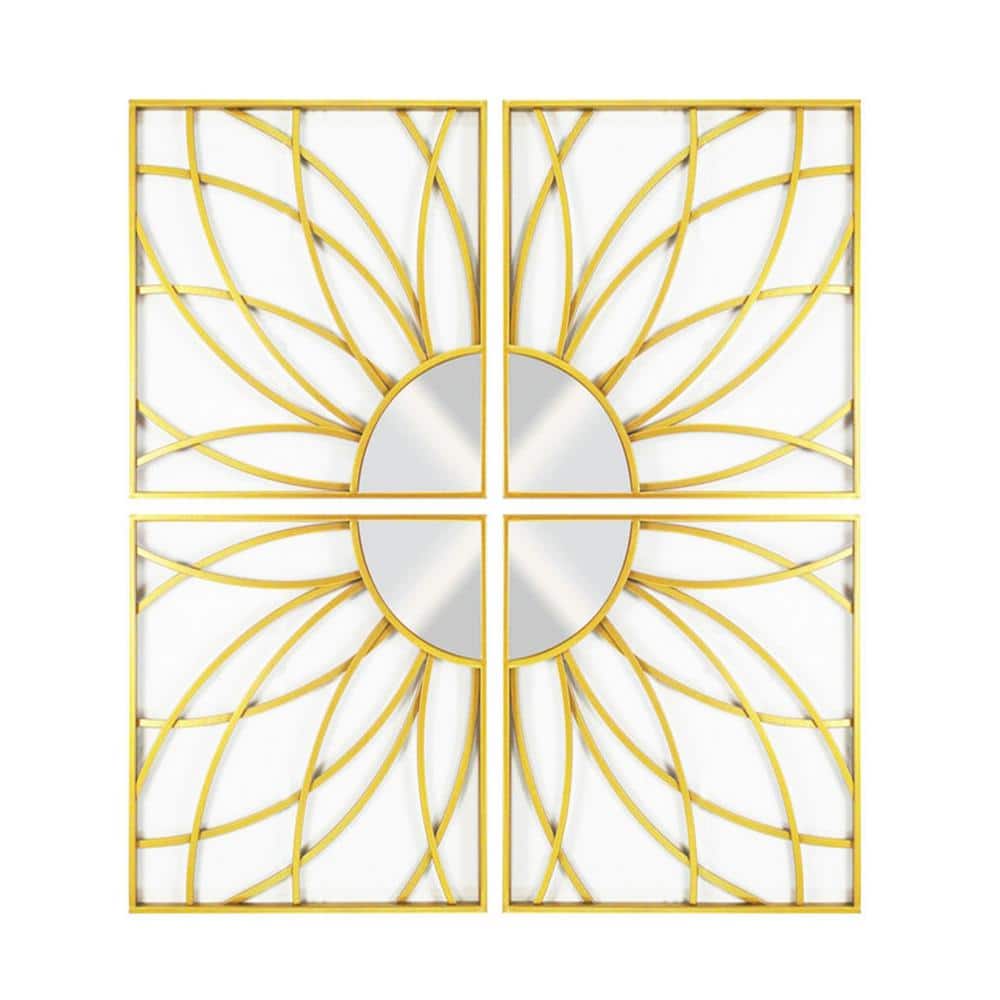19.7 in. x 19.7 in. Modern Rectangle Framed Ornate Novelty Decorative Mirro