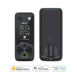 Vision Zeno Series Matte Black Deadbolt WiFi Smart Lock, Apple Home Key, Video Doorbell, Fingerprint, Siri/Alexa/Google