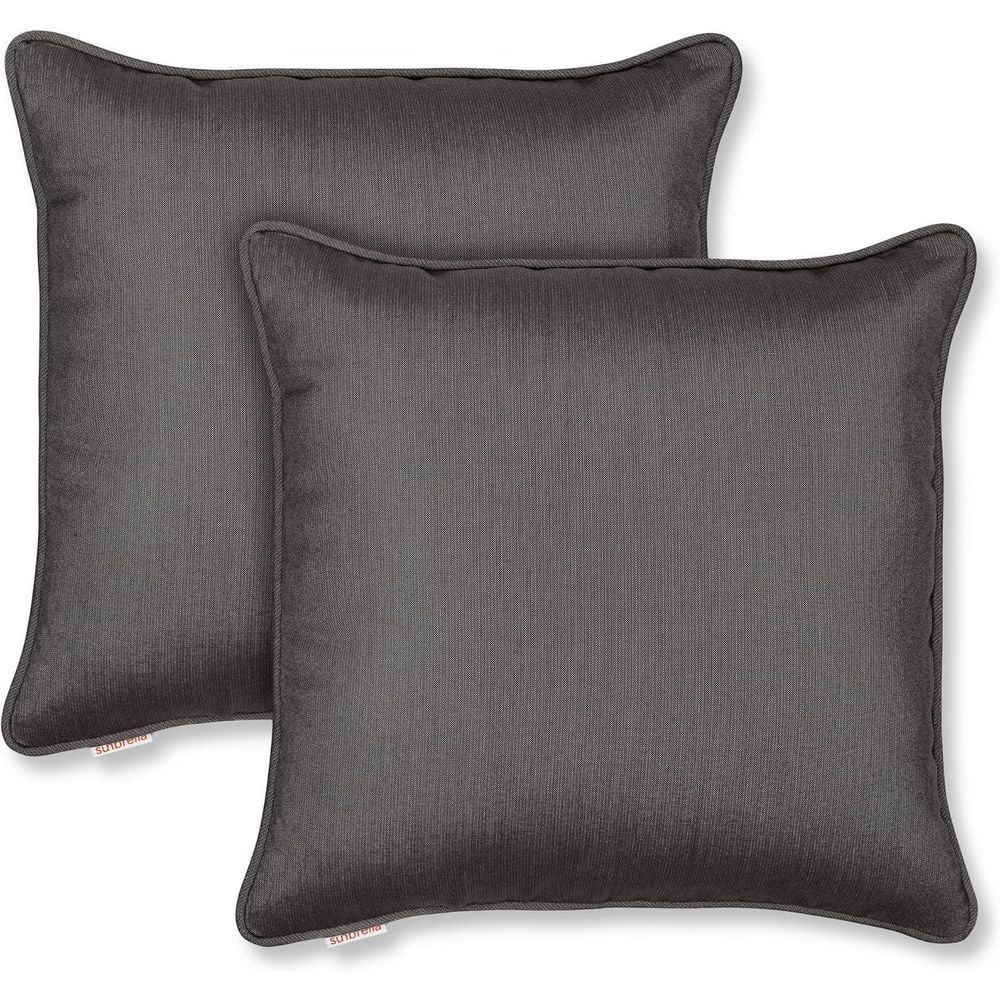 Sunbrella Indoor/Outdoor Corded Fill Throw Pillow 18 x 18, Black, (Set of 2) price history on PriceWatchPro