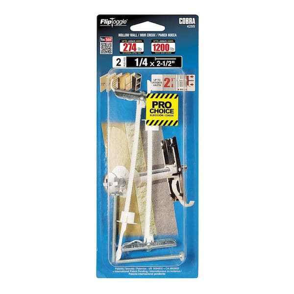 1/4 in. x 2-1/2 in. Toggle Bolt (2-Pack)
